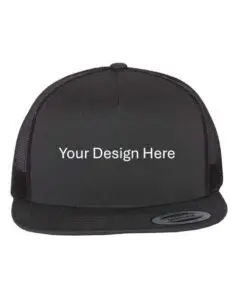 "Custom DTF Design Your Own Black Trucker Hat"