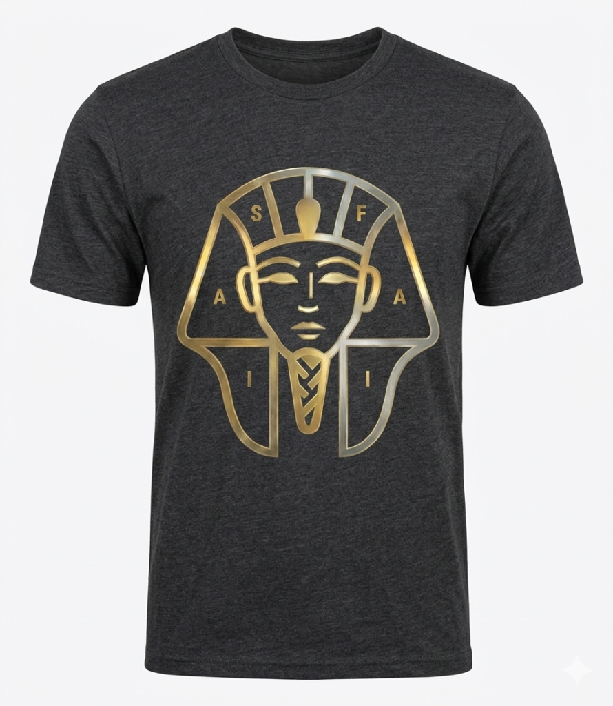 "Gold-Pharaoh-SAI-FAI-Big-Logo-T-shirt"