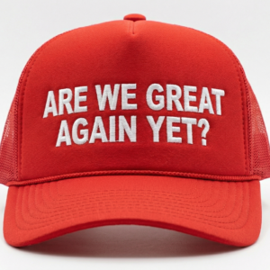 "Yupoong 6506 Adult 5-Panel Retro Trucker Hat" "ARE WE GREAT AGAIN?"