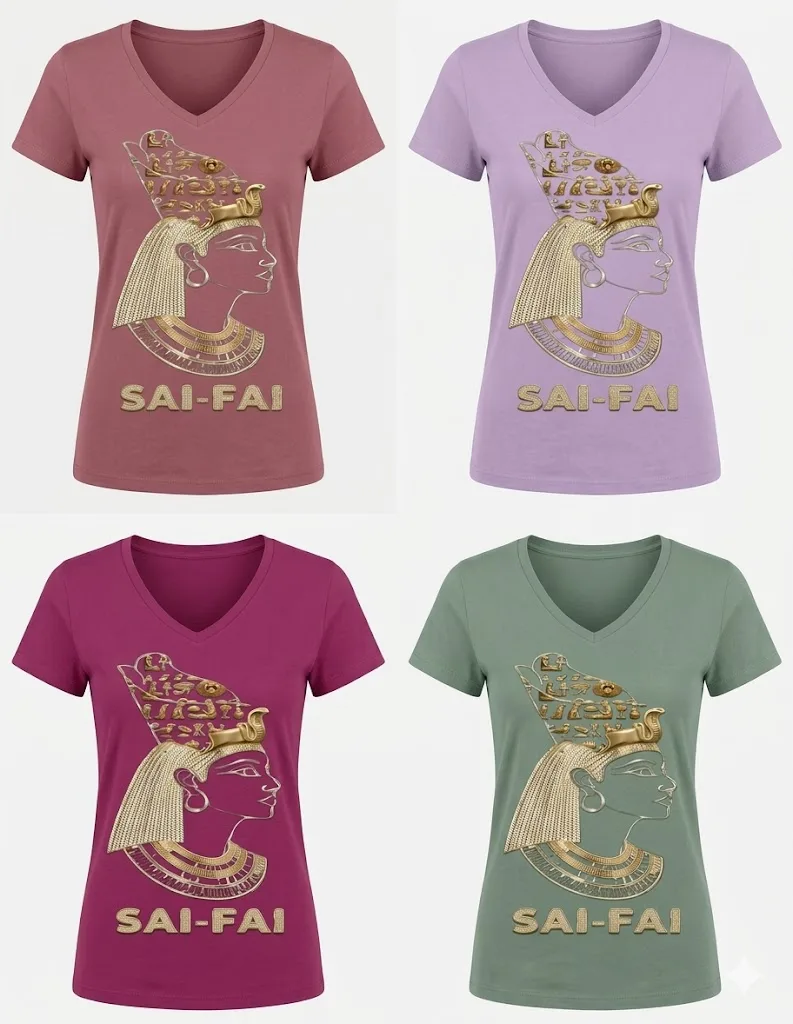 "SAI-FAI Gold-Queen Amenirdis Logo Short Sleeve T-shirt"